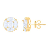 10 kt Gold Earrings With Moissanite Ctw 2.50